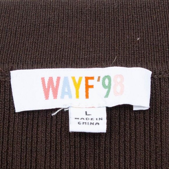 Wayf '98 Womens V Neck Crop Ribbed Sweater Size L Brown Long Sleeve Preppy Y2K - Picture 4 of 8